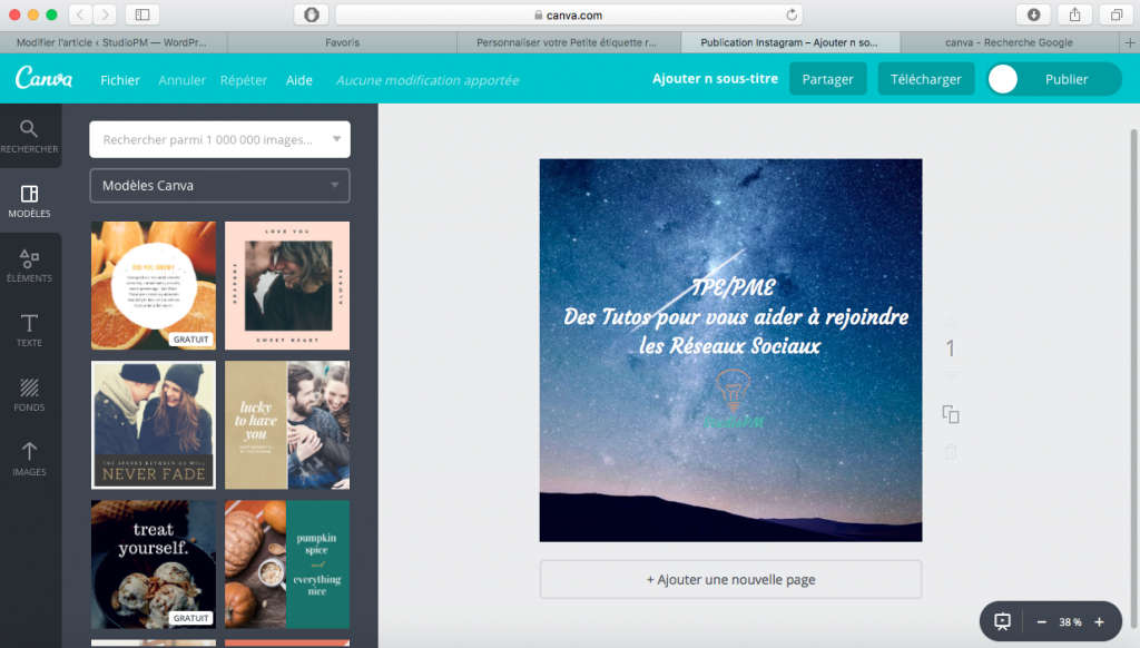 Ecrire sur une image grâce à Canva StudioPM